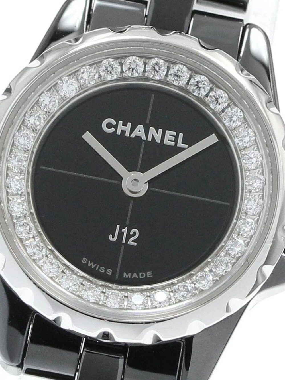 CHANEL J12 XS H5235 Black ceramic diamond black Dial Quartz Ladies Watch_946595